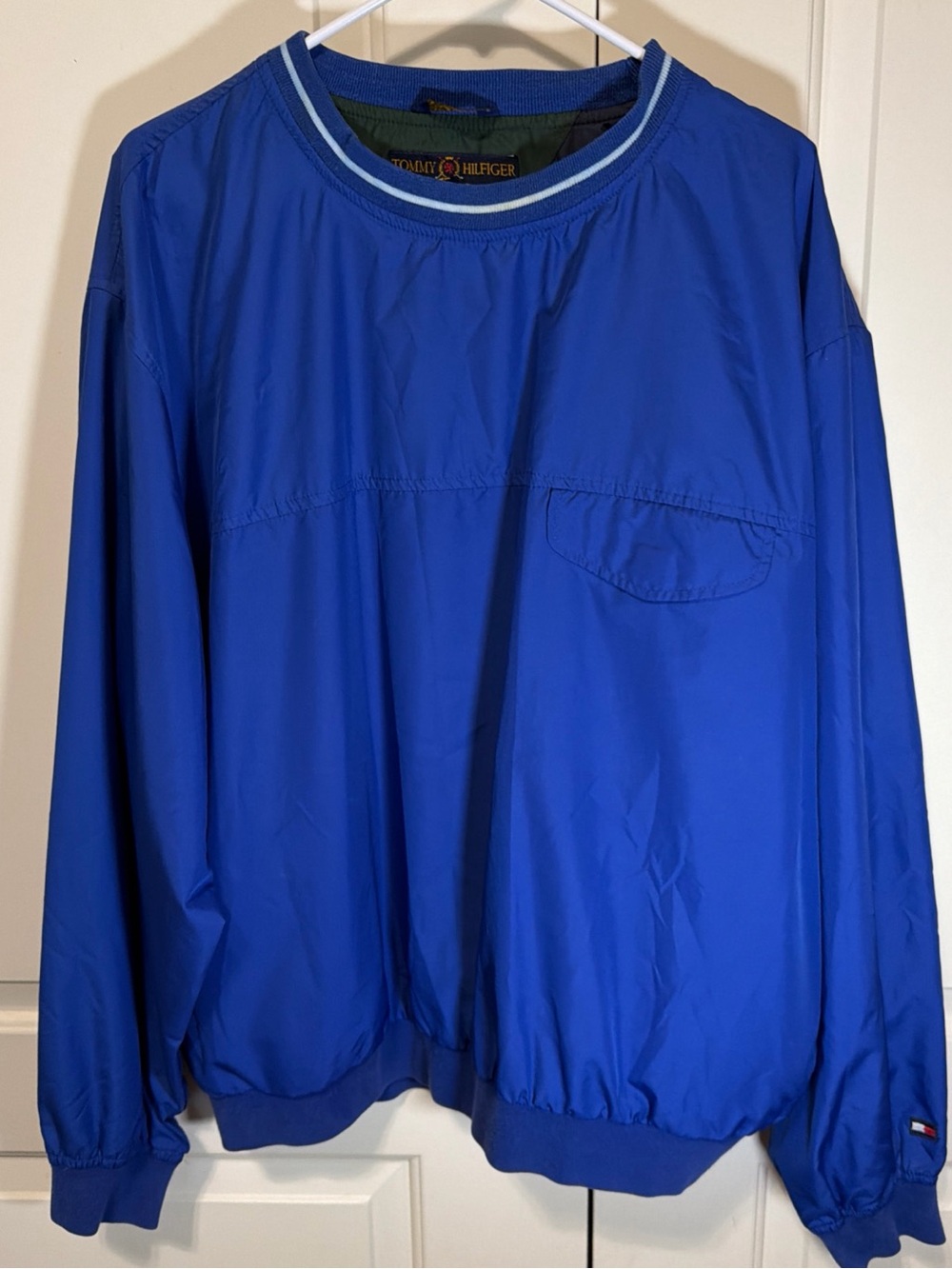 Tommy Hilfiger 90’s vintage  Men’s Bright Blue Pullover Windbreaker
